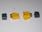 Preview: XT60L Stecker und Buchse mit Goldkontakte und Endkappen 1 Paar