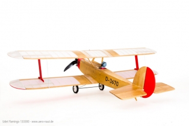 Preview: Udet Flamingo Doppeldecker Laser Cut Holz Bausatz Spw. 131cm NEUHEIT 2022