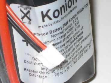 Preview: 18650VTC6 Konion 2S2P 7,2V 6200mAh mit 2,5qmm Litze und XH-Balancer