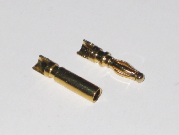 Preview: 1 Paar 2mm Goldkontaktstecker und Buchse