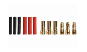 3,5mm Goldkontakt Stecker und Buchse mit Schrumpfschlauch 3 Paar AM-604-3P