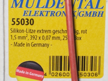 Silikon Litze 1.5qmm rot, extrem geschmeidig