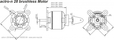 Preview: actro-n brushless AL 2830-1300KV mit Ø 3,0mm Welle für 2-3S Lipo Aeronaut 700303