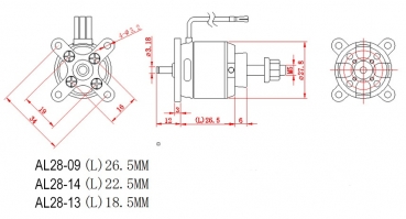 Preview: D-Power Brushless Motor AL28-14 für 2-3S Lipo 1380KV