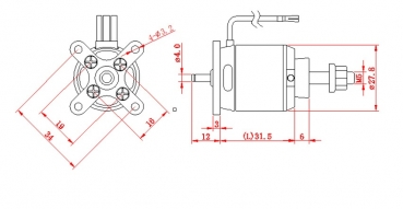 Preview: D-Power AL 2835-9 Brushless Motor für 3-4S Lipo 980KV