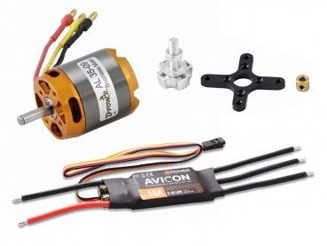 D-Power Brushless Set AL3509 & 50A Avicon Regler für Modelle bis 2,5kg Fluggewicht