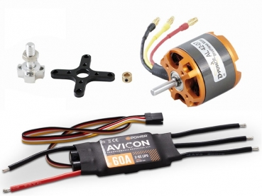 AL4207 brushless Set BL AL Ø42mm 710KV für 3-5S Lipo und 60A Avicon Regler D-Power