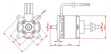 Preview: D-Power Brushless Motor AL50-05 für 4-6S Lipo 560KV