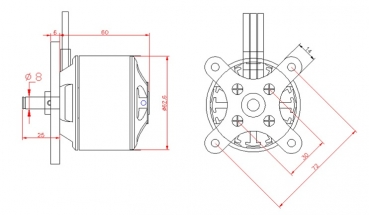 Preview: D-Power Brushless Motor AL63-03 für 8-12S Lipo 280KV