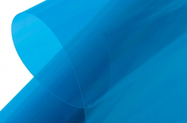 Bügelfolie transparent blau 2m x 0,64m auf Rolle KAVAN