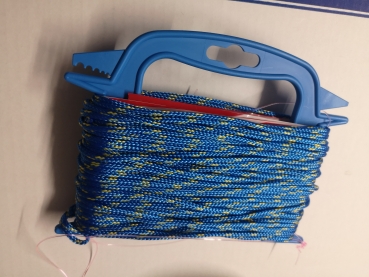 Schleppseil blau auf Haspel für F-Schlepp 25m x Ø 3mm fertig konfektioniert