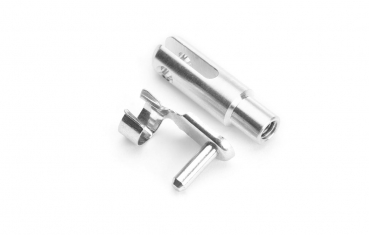 Preview: ALU Gabelkopf M3 mit Ø 4mm Schnellverschluss / Sicherungsclip KAVAN 0152A VE= 10 Stück