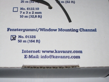 Preview: Fenstergummi für Modellbau S-Profil zum verkleben von Scheiben, etc. Meterware