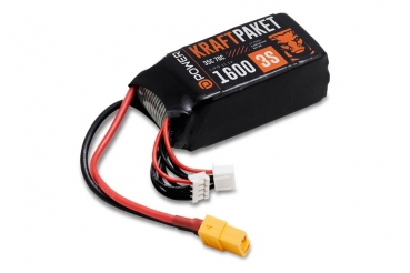 KRAFTPAKET 3S Lipo Akku11,1V  1600mAh 35/70C XT60 XH+EHR Balanceranschluss