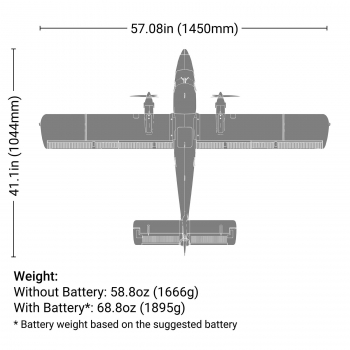 DHC-6 Twin Otter 1.4m BNF Basic with AS3X+ and SAFE Select E-flite EFL32050