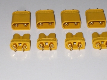 Preview: 10 Paar XT30 XT30U Stecker und Buchse Goldkontakte Amass AM-626-10M/F