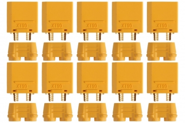 10 Paat XT90 Stecker mit Goldkontakten, verpolsicher