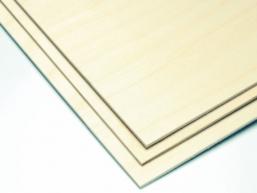 Birken Sperrholz 4mm x 300mm x 600mm 3-fach verleimt VE=2 Stück
