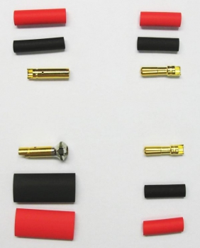 Preview: Lieferumfang Antispark Stecker und Buchsen 4mm Jeti