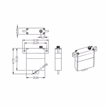 Preview: MASTER Servo DS3010 10mm Flächenservo mit Metallgetriebe Pichler C9267