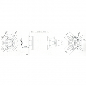 Preview: Yuki Model Spitz C5065-07 BL AL 435KV für 5-6S Lipo Gewicht 375g