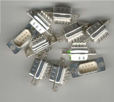 Sub-D Stecker, 9-polig, vergoldete Kontakte Muldental 71411