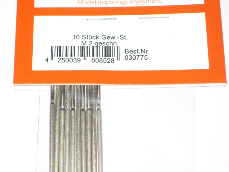 M2 Schubstange x 200mm Gewindeanteil geschnitten VE=10 Stück R.E.M. 30775