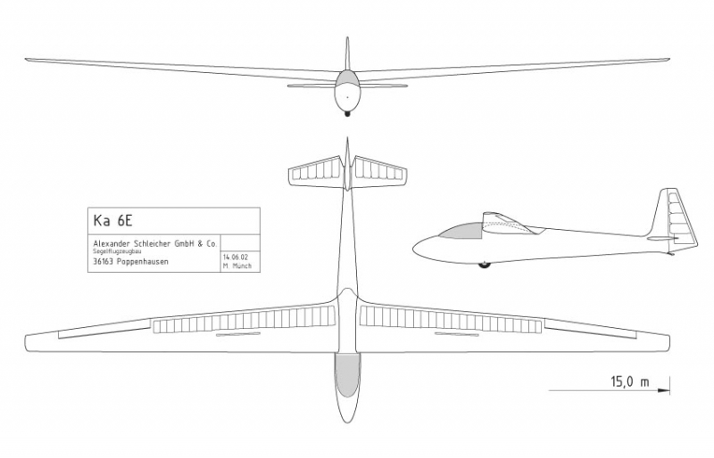 Ka-6E GfK-Rumpf, GfK-Rahmen u. Kabinenhaube  (Spw.3,57m)