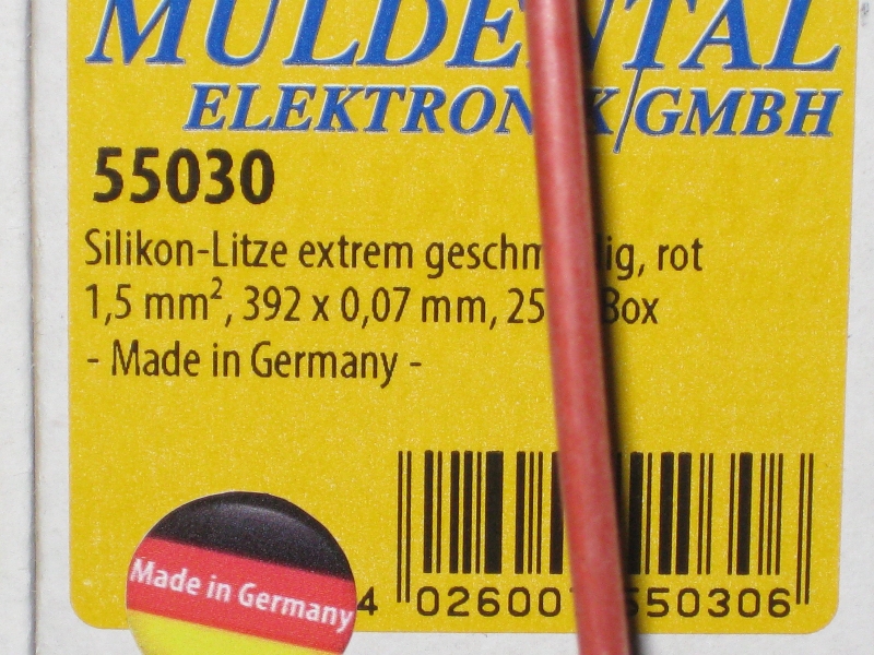 Silikon Litze 1.5qmm rot, extrem geschmeidig