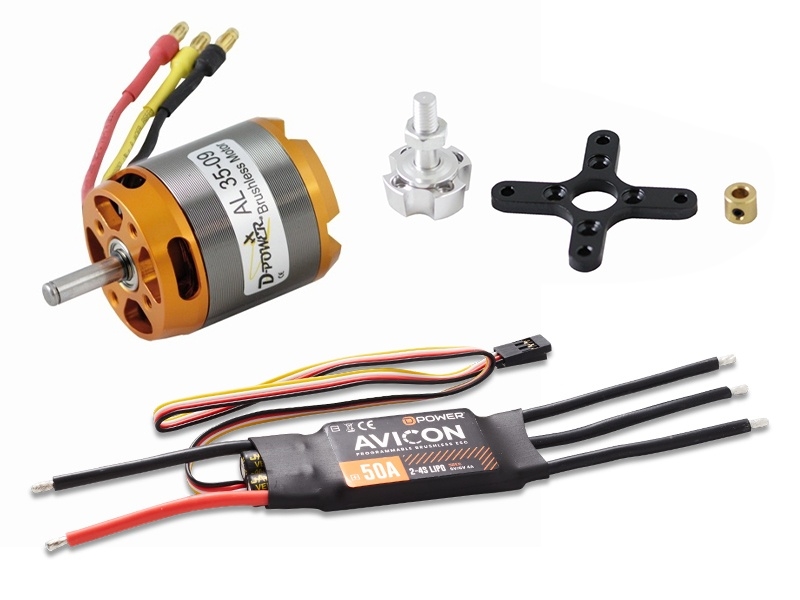D-Power Brushless Set AL3509 & 50A Avicon Regler für Modelle bis 2,5kg Fluggewicht