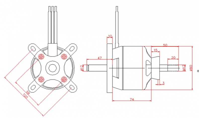 D-Power Brushless Motor AL80-02 für 8-12S Lipo 170KV