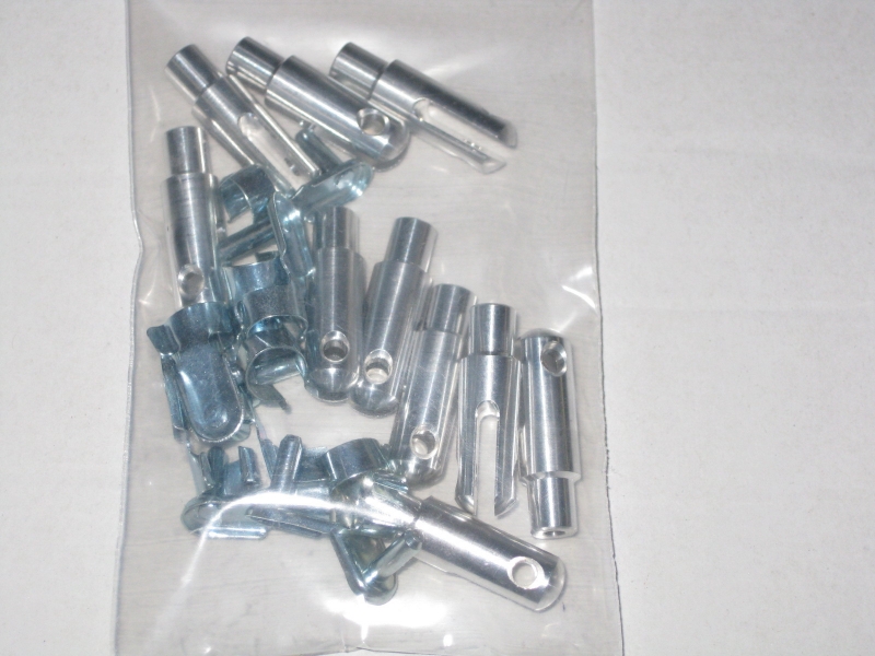 ALU Gabelkopf M3 mit Ø 4mm Schnellverschluss / Sicherungsclip KAVAN 0152A VE= 10 Stück