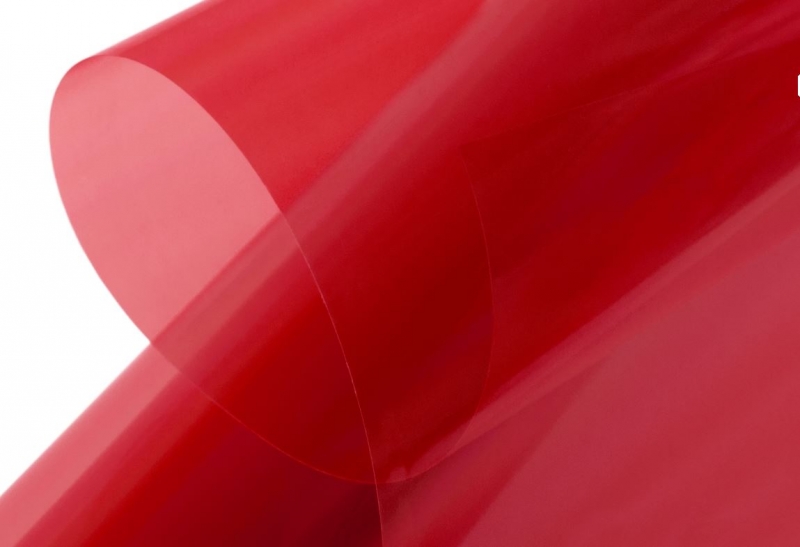 Bügelfolie transparent rot 2m x 0,64m auf Rolle KAVAN