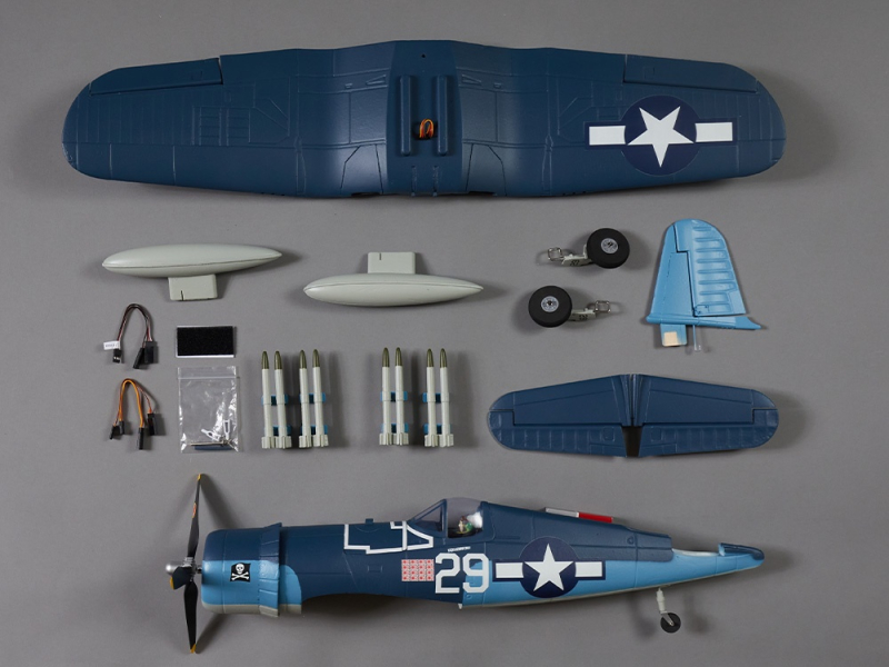 F4U Corsair blau Mini Warbird PNP 75cm von Derbee