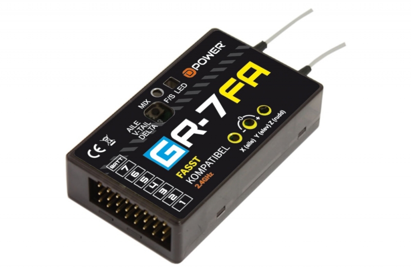 G-R7FA 2,4Ghz Fasst 7 Kanäle mit 3X Gyro D-Power GR7FA
