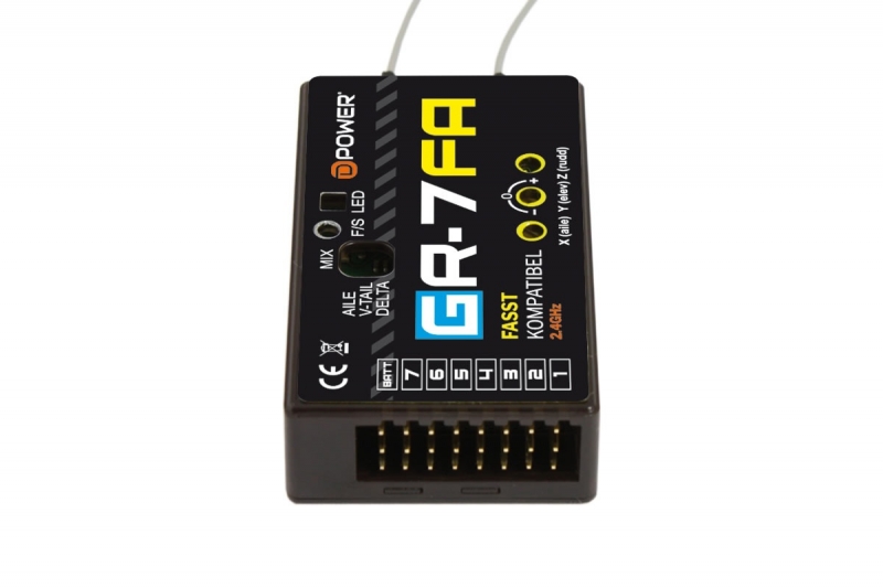 G-R7FA 2,4Ghz Fasst 7 Kanäle mit 3X Gyro D-Power GR7FA