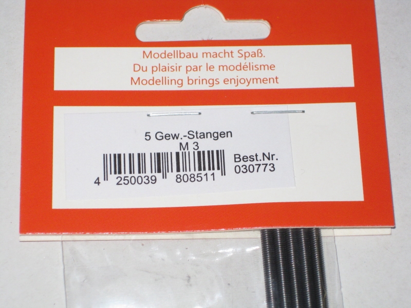 M3 Gewindestange 200mm lang VE= 5 Stück R.E.M. 30773