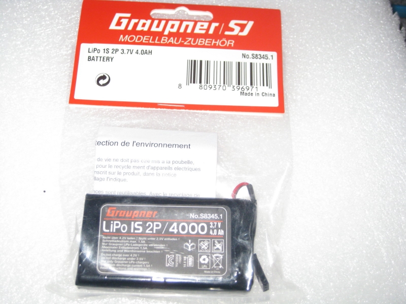 Graupner Senderakku für MZ18 und MZ24 Lipo 1S2P 4000mAh Nr. S8345.1