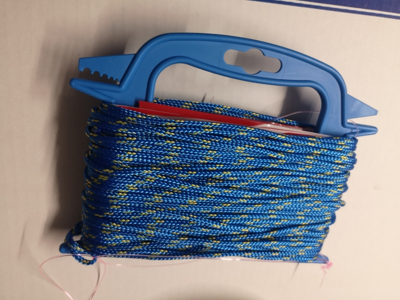 Schleppseil blau auf Haspel für F-Schlepp 25m x Ø 3mm fertig konfektioniert