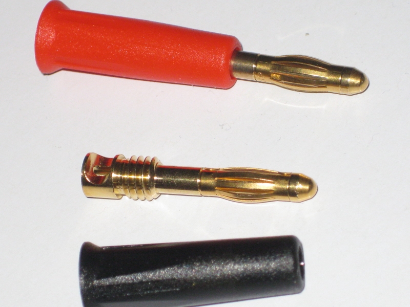 Bananenstecker / Klinkenstecker / Goldmittellamellenstecker 4mm, 1 Paar
