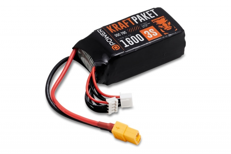 KRAFTPAKET 3S Lipo Akku11,1V  1600mAh 35/70C XT60 XH+EHR Balanceranschluss