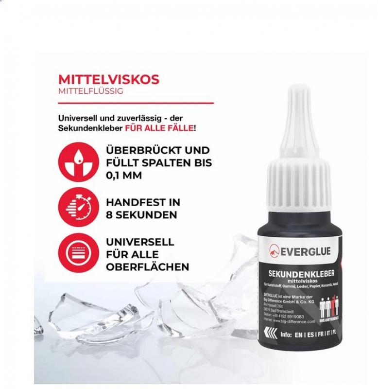 CA Sekundenkleber mittelflüssig 20g Everglue EV650042