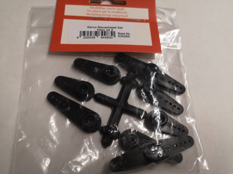 Servo Steuerhebel Set Hitec 24Z Zähne schwarz REM Etter 30265