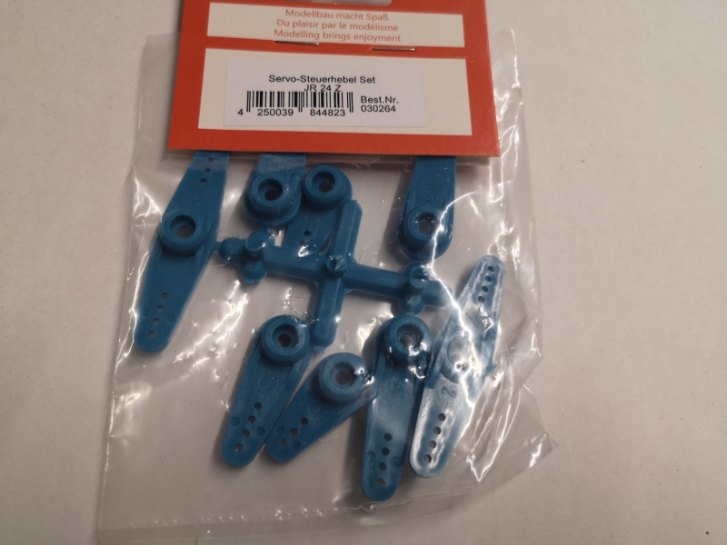 Servo Steuerhebel Set JR24Z Zähne blau REM Etter 30264