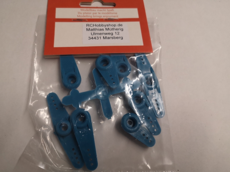 Servo Steuerhebel Set JR24Z Zähne blau REM Etter 30264