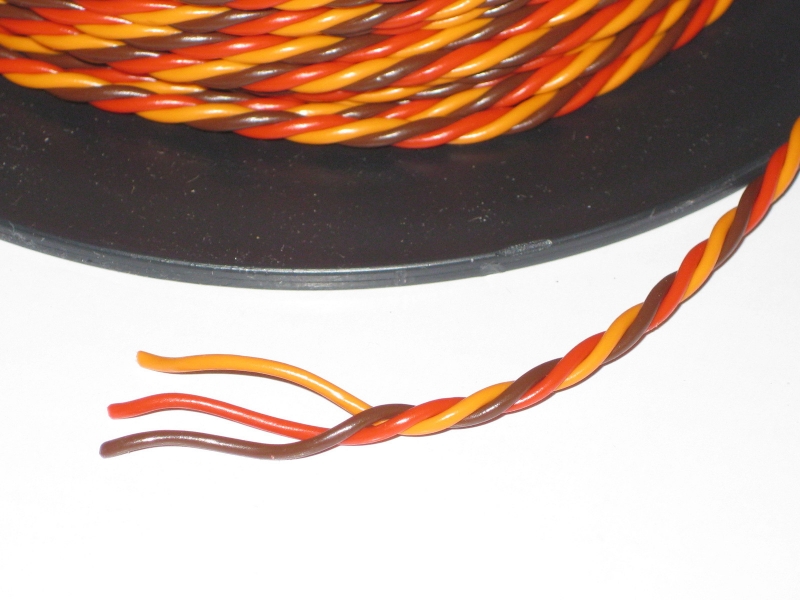 PVC Servokabel 3x 0,34qmm verdrillt / verseilt Gr./JR Farben Meterware