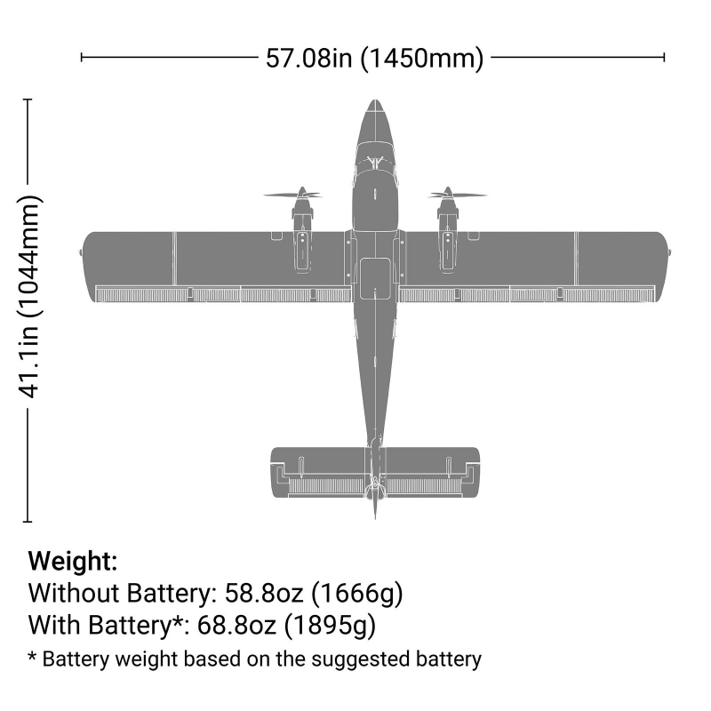 DHC-6 Twin Otter 1.4m BNF Basic with AS3X+ and SAFE Select E-flite EFL32050