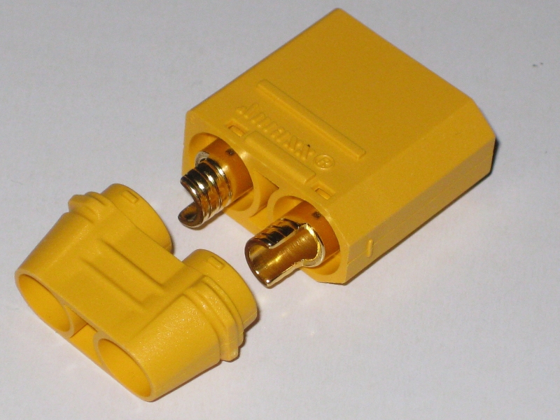 XT90 Goldkontakt Stecker mit Endkappe für Verbindungen bis 100A (VE=1 Stück Stecker)
