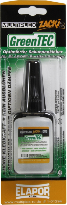 Zacki2 GreenTEC Sekundenkleber geruchsneutral transparent und UV beständig 20g MPX 1-01294