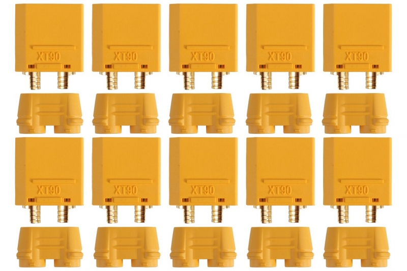 10 Paat XT90 Stecker mit Goldkontakten, verpolsicher